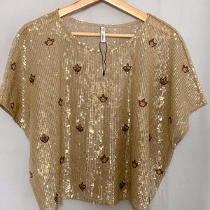 NWOT Mango Suit Sequin Top Size XS